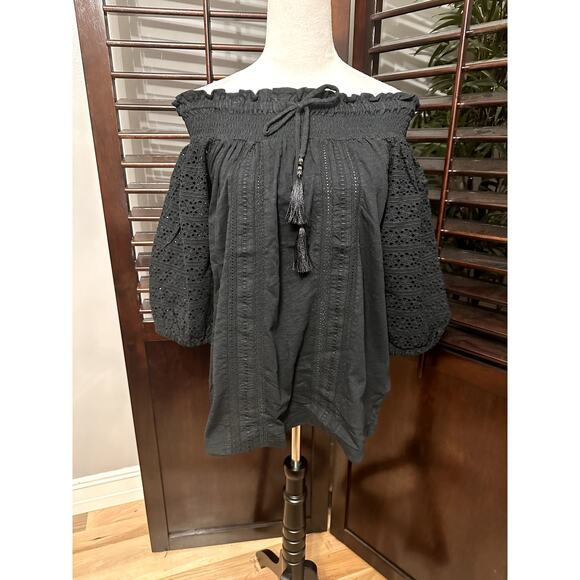 Lauren Ralph Lauren Women's Off Shoulder Eyelet Lace Sleeve M NWT - Picture 2 of 10